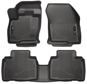 Ford Edge Floor Liners - Front + Rear - Husky Liners - WeatherBeater - Black - 2015 Ford Edge Floor Liners - Front + Rear - Husky Liners - WeatherBeater - Black - 2015
